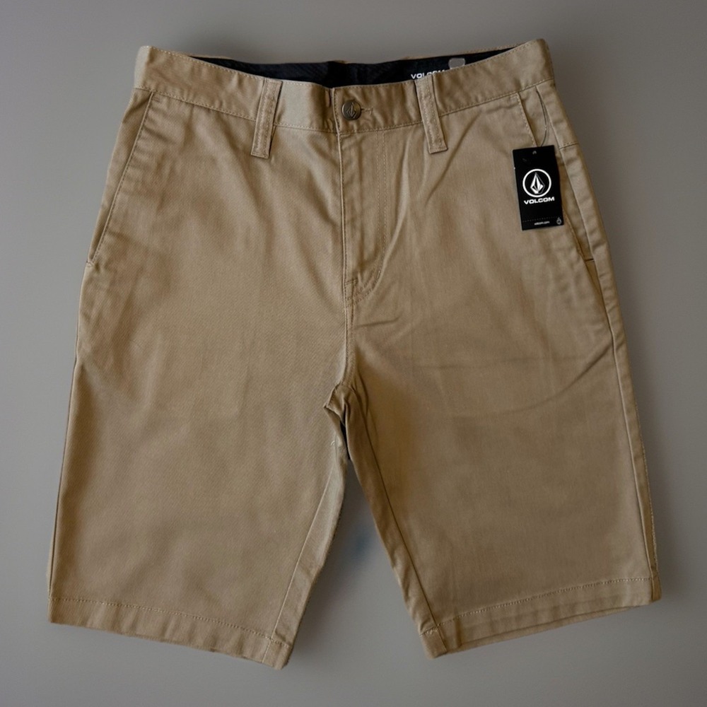 NWT Volcom Monty Stretch 22 Shorts Khaki Mens Size 28‎